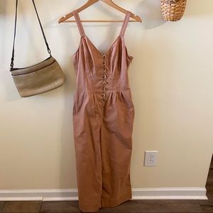UNIVERSAL THREAD | Sleeveless Vneck Button Up Wide Leg Jumpsuit Size 8